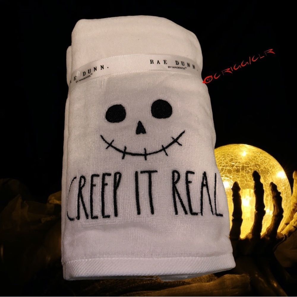 Rae Dunn‎ Creep It Reel Set of 2 Hand Towels Halloween